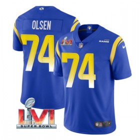 Maillot Los Angeles Rams Merlin Olsen 74 Royal 2022 Super Bowl LVI Vapor Limited - Homme